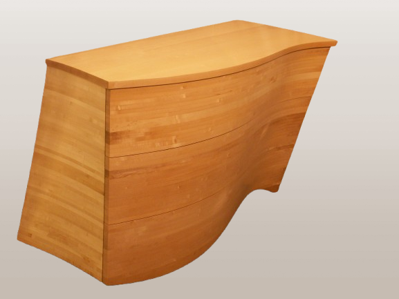 TURBULENÇA, commode d'artisan d'Art en érable sycomore